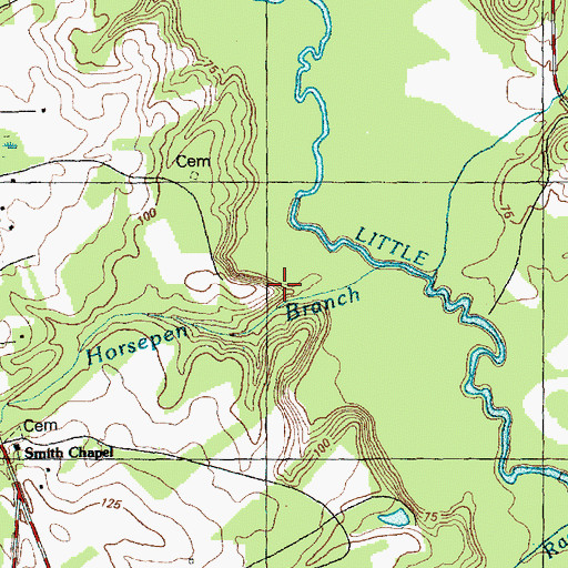 Topographic Map of Horsepen Branch, NC