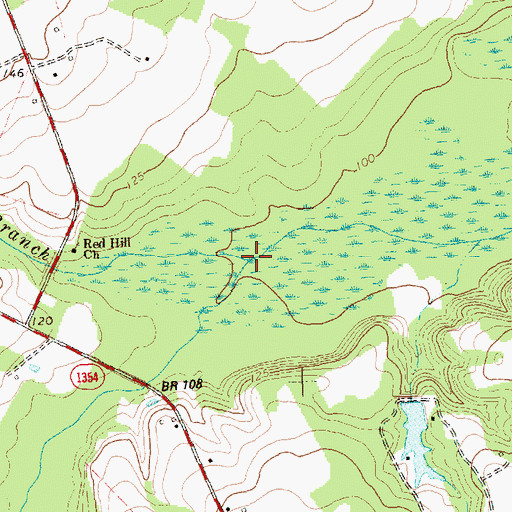 Topographic Map of Horsepen Branch, NC
