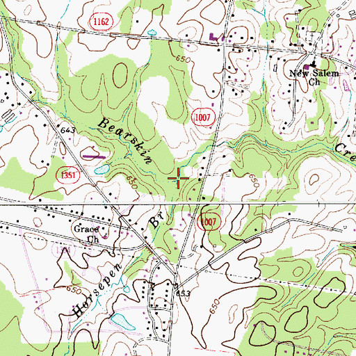 Topographic Map of Horsepen Branch, NC