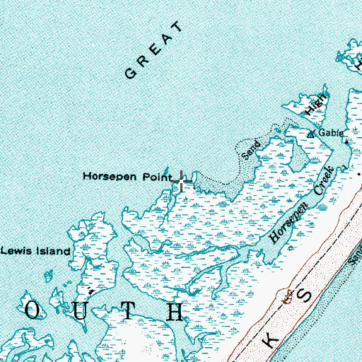 Topographic Map of Horsepen Point, NC