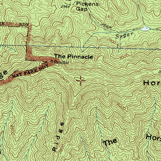 Topographic Map of Horseshoe Ridge, NC