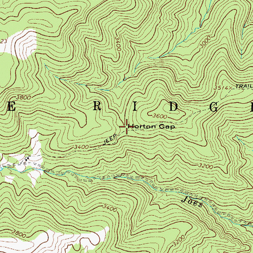 Topographic Map of Horton Gap, NC