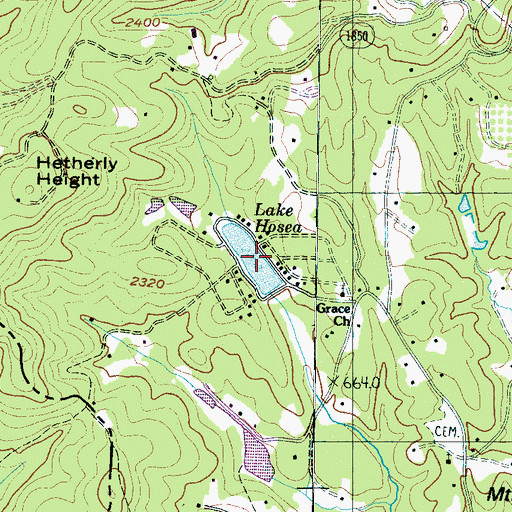 Topographic Map of Lake Hosea, NC