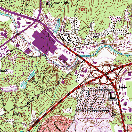 Topographic Map of House Creek, NC