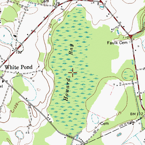 Topographic Map of Howard Bay, NC