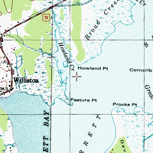 Topographic Map of Howland Creek, NC