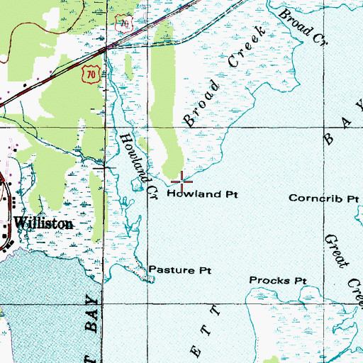 Topographic Map of Howland Point, NC