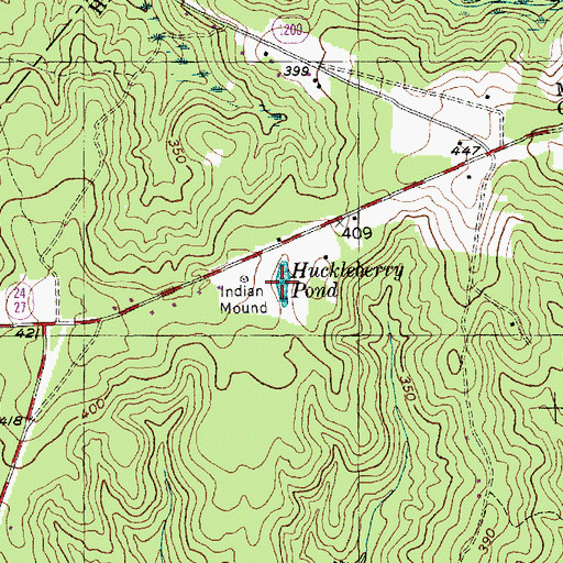 Topographic Map of Huckleberry Pond, NC