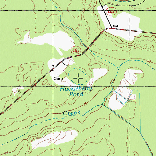 Topographic Map of Huckleberry Pond, NC