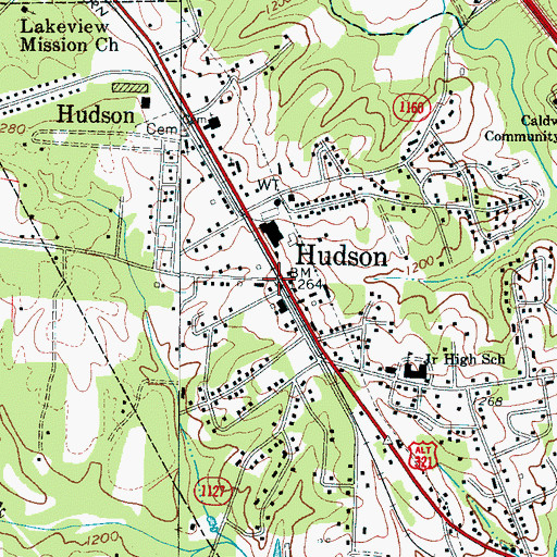 Topographic Map of Hudson, NC