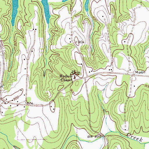 Topographic Map of Hudson Chapel, NC