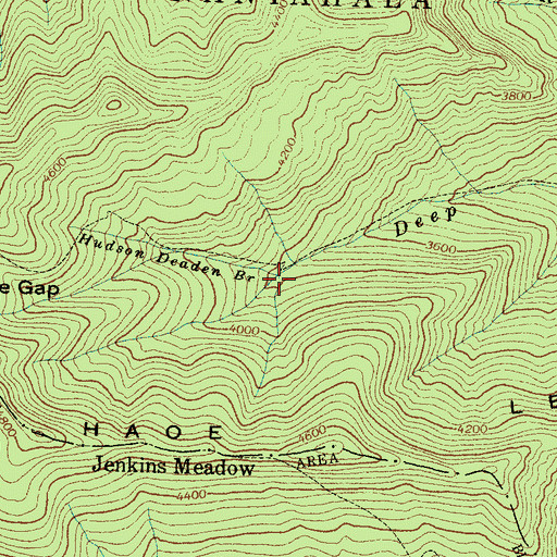 Topographic Map of Hudson Deaden Branch, NC