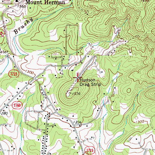 Topographic Map of Hudson Drag Strip, NC