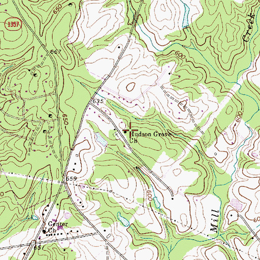 Topographic Map of Hudson Grove Church, NC