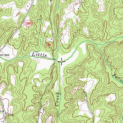 Topographic Map of Huffines Mill Creek, NC