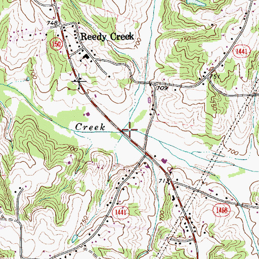 Topographic Map of Huffmans Creek, NC