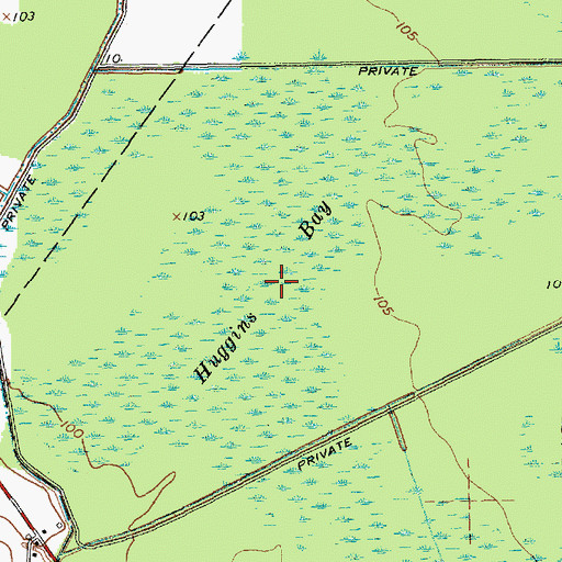 Topographic Map of Huggins Bay, NC