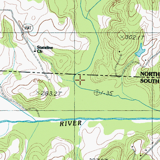 Topographic Map of Hughes Creek, NC