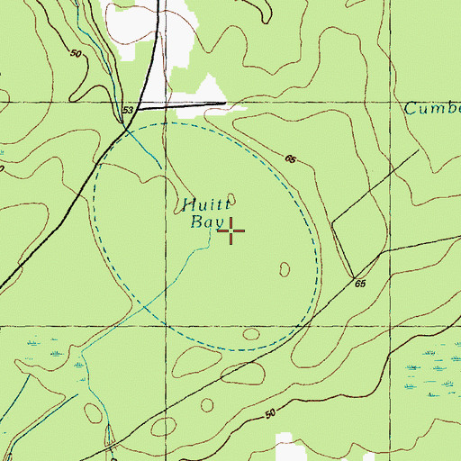Topographic Map of Huitt Bay, NC