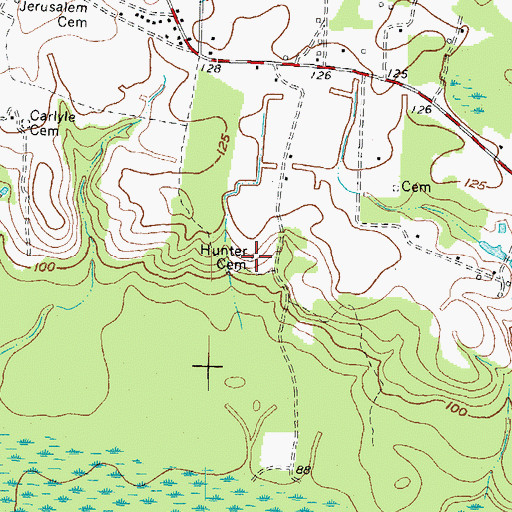 Topographic Map of Hunter Cemetery, NC