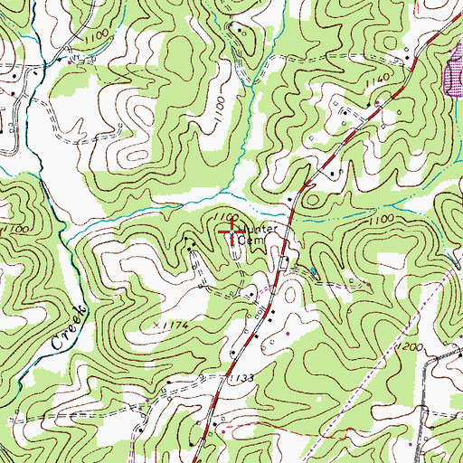 Topographic Map of Hunter Cemetery, NC