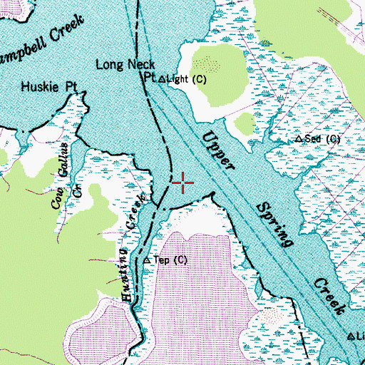 Topographic Map of Hunting Creek, NC
