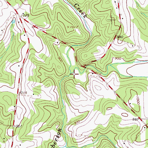 Topographic Map of Hunting Creek, NC
