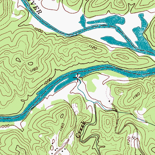 Topographic Map of Hunting Creek, NC
