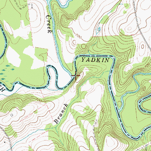 Topographic Map of Hunting Creek, NC