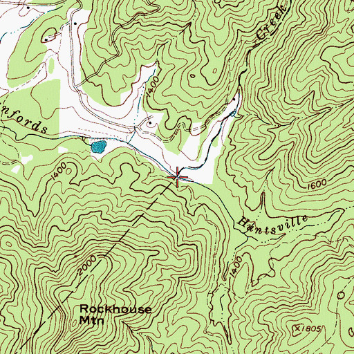 Topographic Map of Huntsville Branch, NC