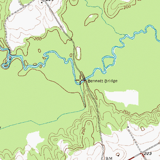Topographic Map of Hurricane Creek, NC