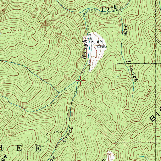 Topographic Map of Hurricane Creek, NC