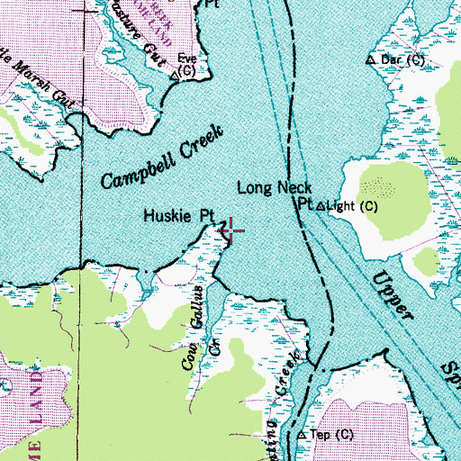 Topographic Map of Huskie Point, NC