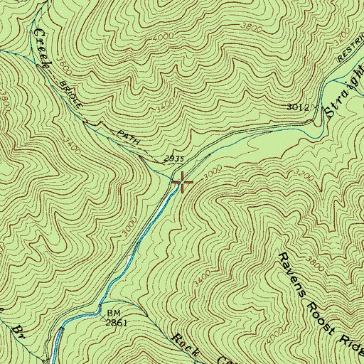 Topographic Map of Hyatt Creek, NC