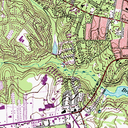 Topographic Map of Hybarts Branch, NC