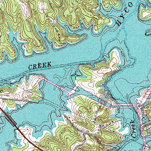 Topographic Map of Hyco Lake, NC