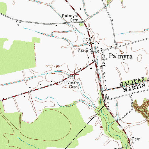 Topographic Map of Hyman Cemetery, NC