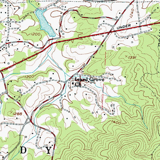 Topographic Map of Icard Grove Church, NC