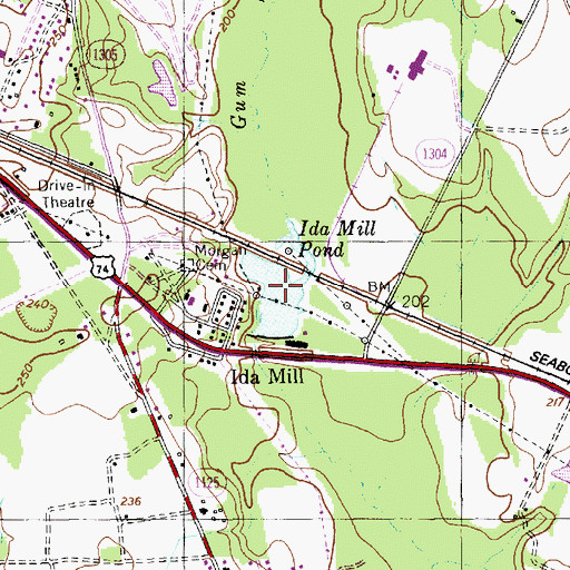 Topographic Map of Ida Mill Pond, NC