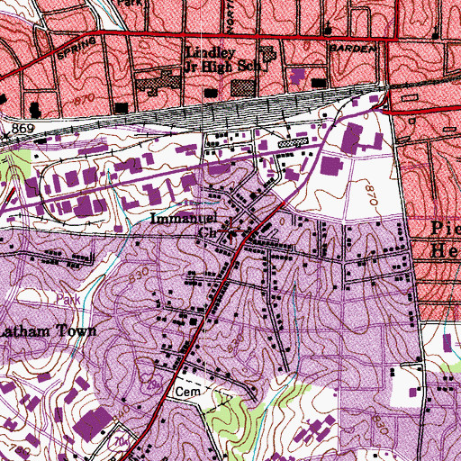 Topographic Map of Immanuel Church, NC