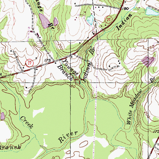 Topographic Map of Indian Branch, NC