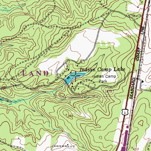 Topographic Map of Indian Camp Lake, NC