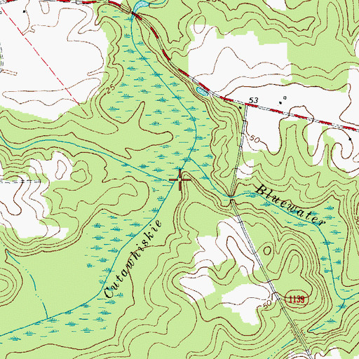 Topographic Map of Indian Creek, NC