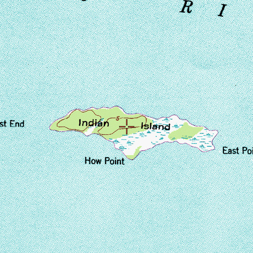 Topographic Map of Indian Island, NC