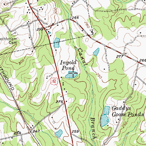 Topographic Map of Ingold Pond, NC