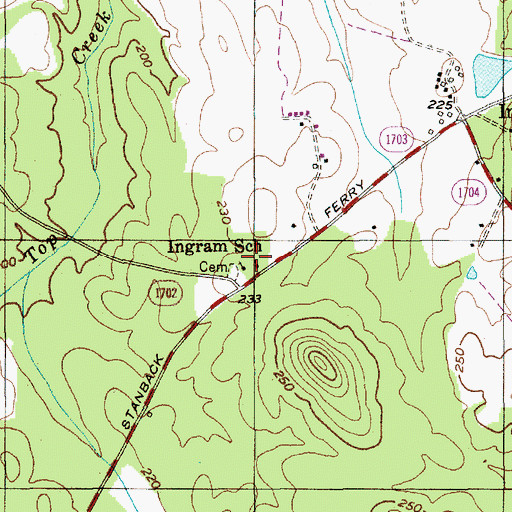 Topographic Map of Ingram School, NC