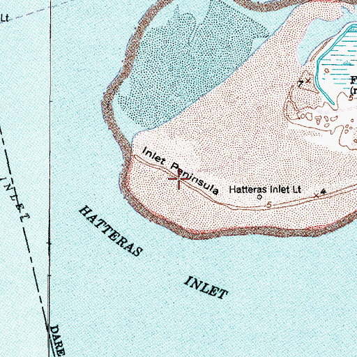 Topographic Map of Inlet Peninsula, NC