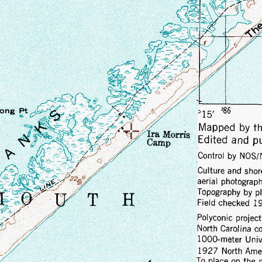 Topographic Map of Ira Morris Camp, NC