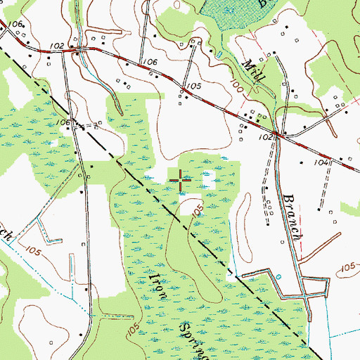 Topographic Map of Iron Springs Bay, NC