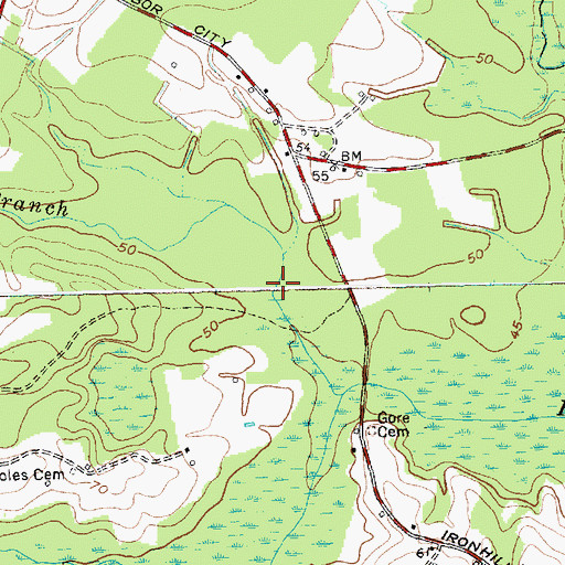 Topographic Map of Ironhill Branch, NC